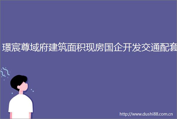 璟宸尊域府建筑面积现房国企开发交通配套