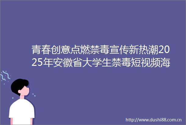 青春创意点燃禁毒宣传新热潮2025年安徽省大学生禁毒短视频海报大赛圆满落幕