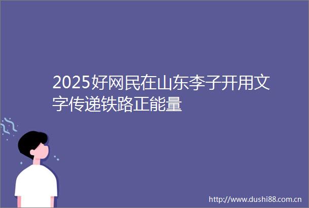 2025好网民在山东李子开用文字传递铁路正能量