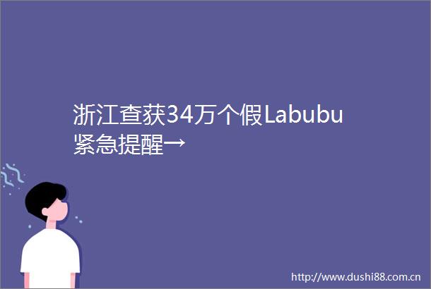 浙江查获34万个假Labubu紧急提醒→