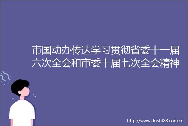 市国动办传达学习贯彻省委十一届六次全会和市委十届七次全会精神