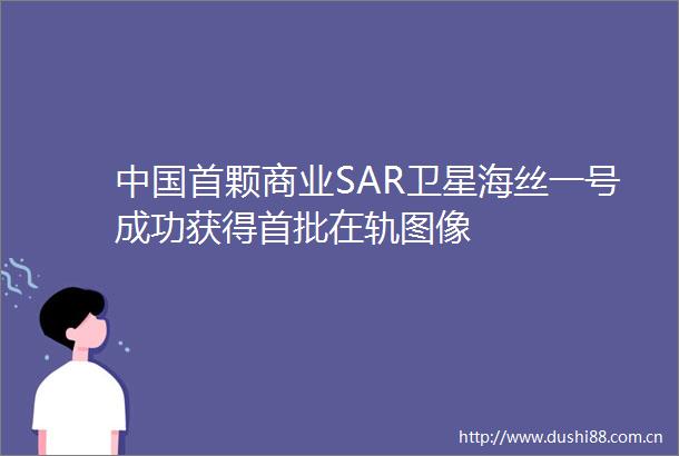 首颗商业SAR卫星海丝一号成功获得首批在轨图像