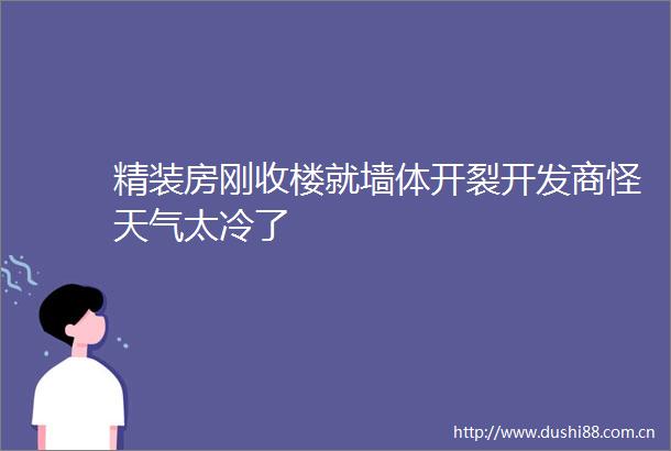 精装房刚收楼就墙体开裂开发商怪天气太冷了