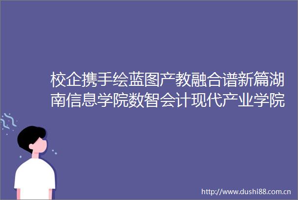 校企携手绘蓝图产教融合谱新篇湖南信息学院数智会计现代产业学院召开第二次理事会