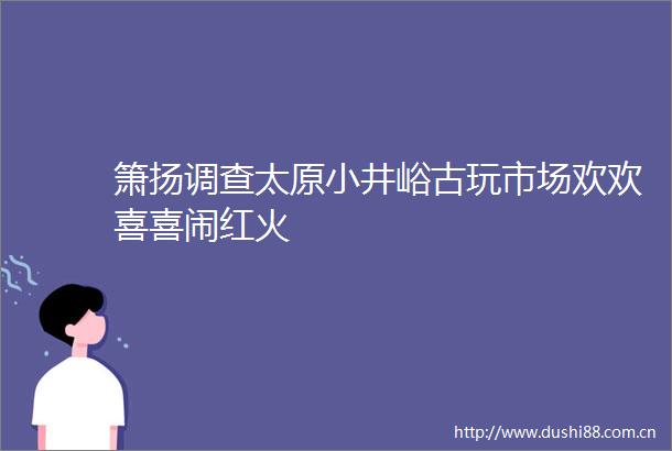 箫扬调查太原小井峪古玩市场欢欢喜喜闹红火