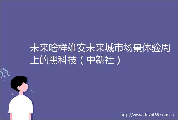 未来啥样雄安未来城市场景体验周上的黑科技（中新社）