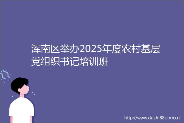 浑南区举办2025年度农村基层党组织书记培训班