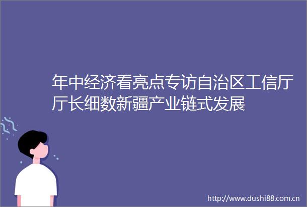 年中经济看亮点专访自治区工信厅厅长细数新疆产业链式发展