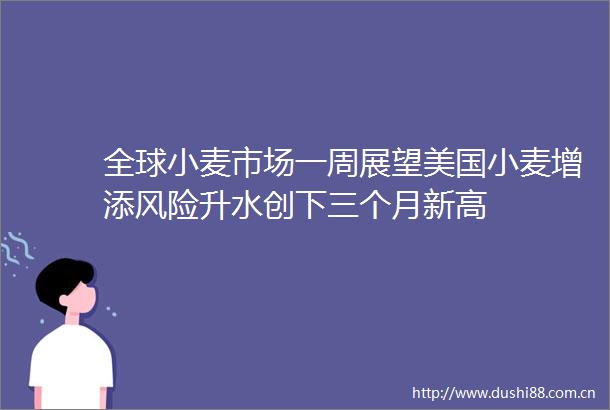 全球小麦市场一周展望美国小麦增添风险升水创下三个月新高