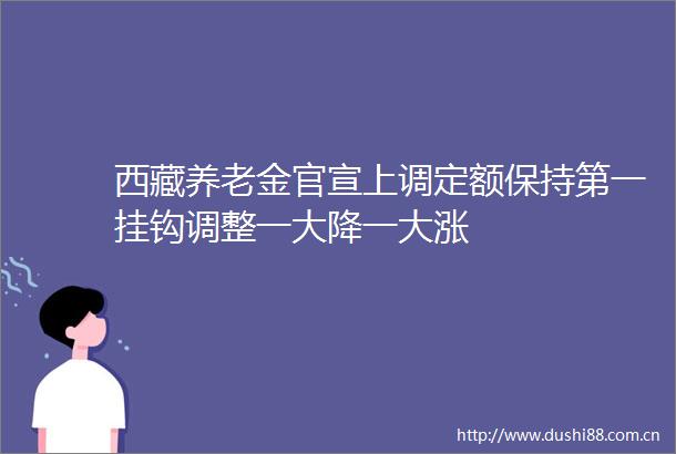 西藏养老金官宣上调定额保持第一挂钩调整一大降一大涨