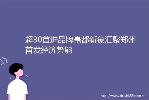 超30首进品牌亳都新象汇聚郑州首发经济势能
