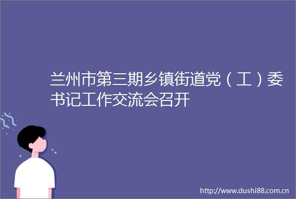 兰州市第三期乡镇街道党（工）委书记工作交流会召开