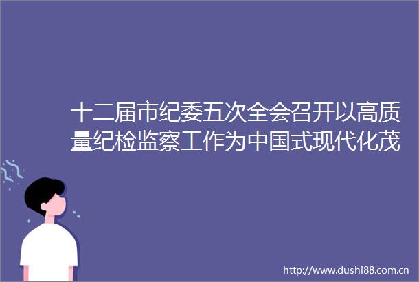 十二届市纪委五次全会召开以高质量纪检监察工作为式现代化茂名实践提供坚强保障