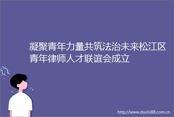 凝聚青年力量共筑法治未来松江区青年律师人才联谊会成立