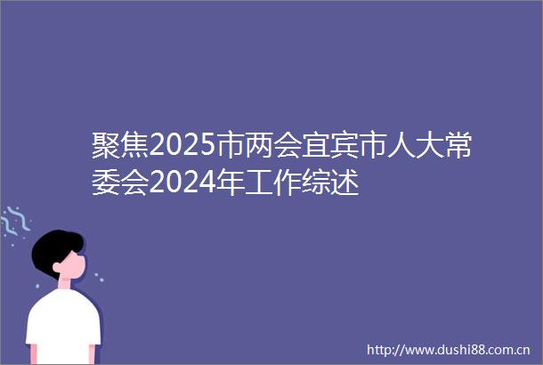 聚焦2025市两会宜宾市人大常委会2024年工作综述