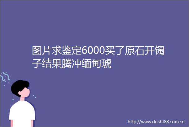 图片求鉴定6000买了原石开镯子结果腾冲缅甸琥