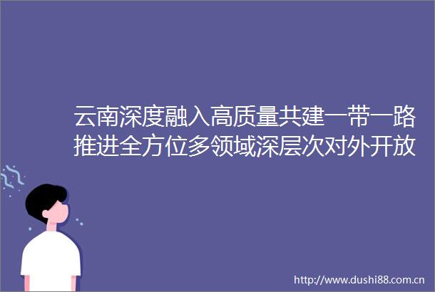 云南深度融入高质量共建一带一路推进全方位多领域深层次对外开放
