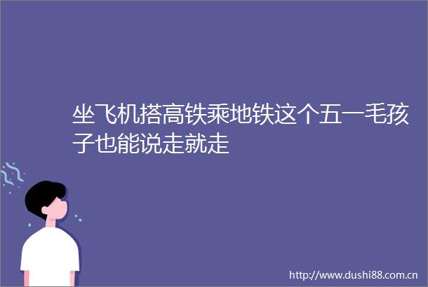 坐飞机搭高铁乘地铁这个五一毛孩子也能说走就走