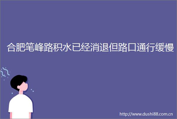 合肥笔峰路积水已经消退但路口通行缓慢