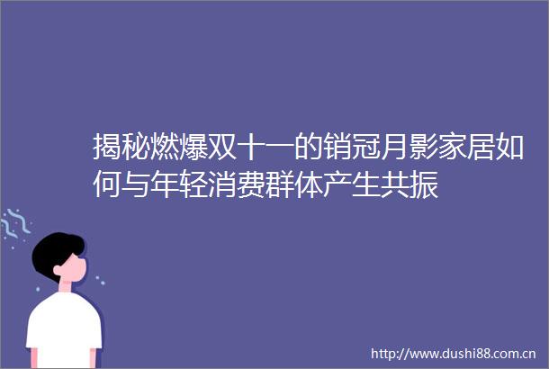 揭秘燃爆双十一的销冠月影家居如何与年轻消费群体产生共振