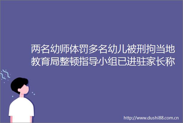 两名幼师体罚多名幼儿被刑拘当地教育局整顿指导小组已进驻家长称多名孩子被打耳光