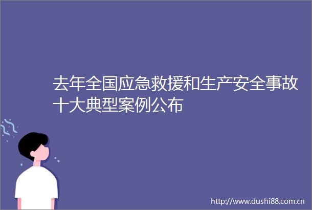 去年全国应急救援和生产安全事故十大典型案例公布