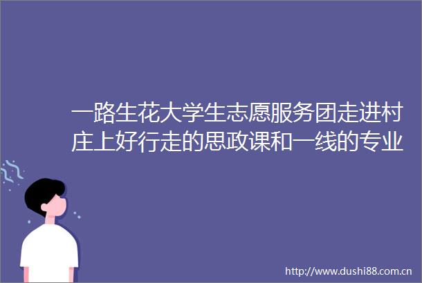 一路生花大学生志愿服务团走进村庄上好行走的思政课和一线的专业课
