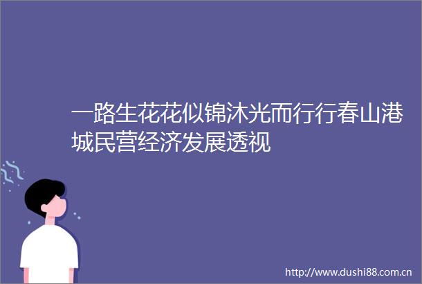 一路生花花似锦沐光而行行春山港城民营经济发展透视