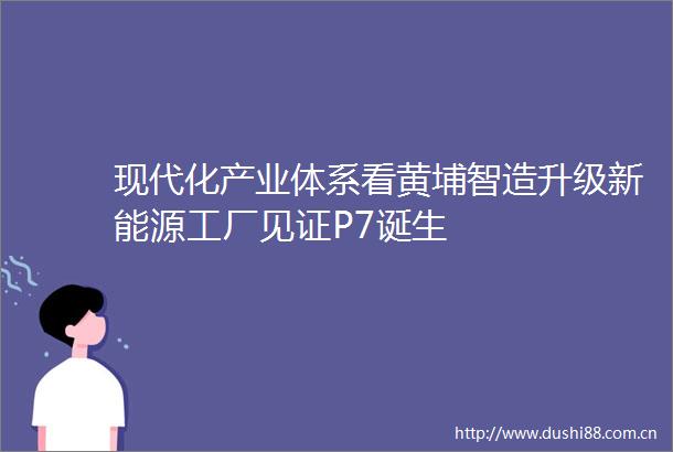 现代化产业体系看黄埔智造升级新能源工厂见证P7诞生