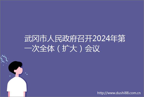 武冈市召开2024年第一次全体（扩大）会议