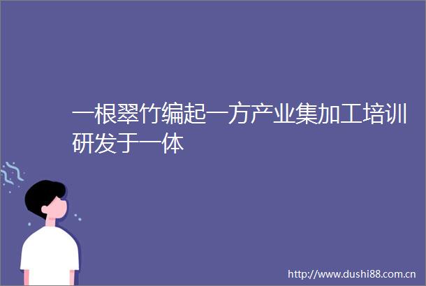 一根翠竹编起一方产业集加工培训研发于一体