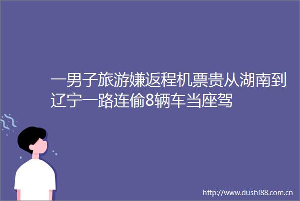 一男子旅游嫌返程机票贵从湖南到辽宁一路连偷8辆车当座驾