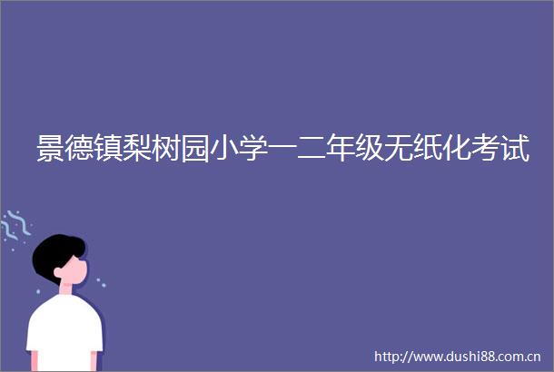 景德镇梨树园小学一二年级无纸化考试