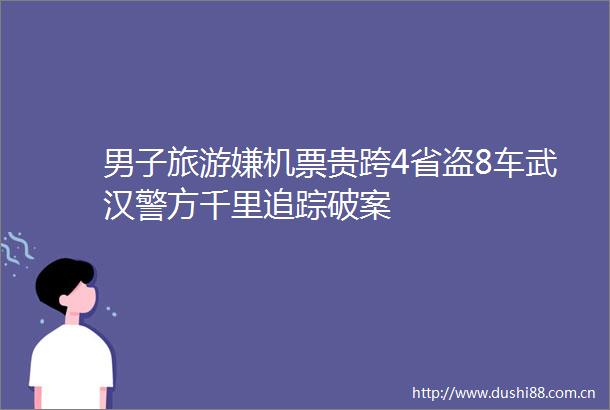 男子旅游嫌机票贵跨4省盗8车武汉警方千里追踪破案