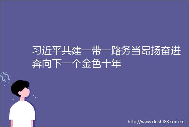 共建一带一路务当昂扬奋进奔向下一个金色十年