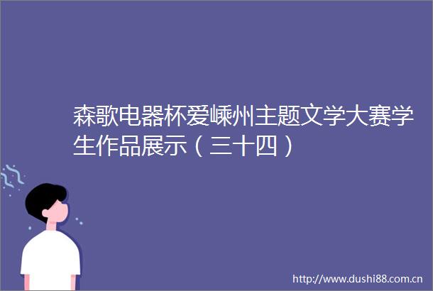 森歌电器杯爱嵊州主题文学大赛学生作品展示（三十四）