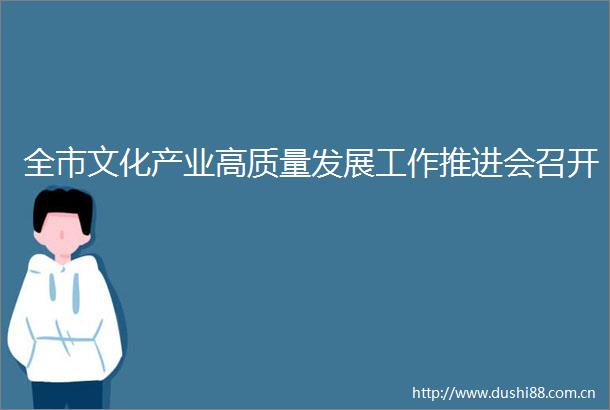 全市文化产业高质量发展工作推进会召开