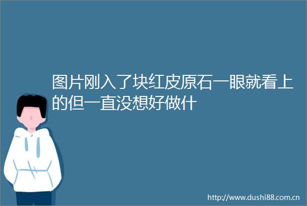 图片刚入了块红皮原石一眼就看上的但一直没想好做什