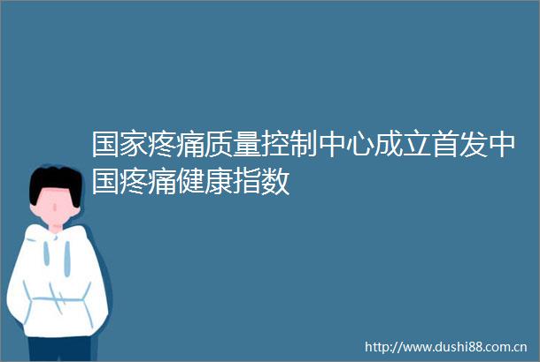疼痛质量控制中心成立首发疼痛健康指数
