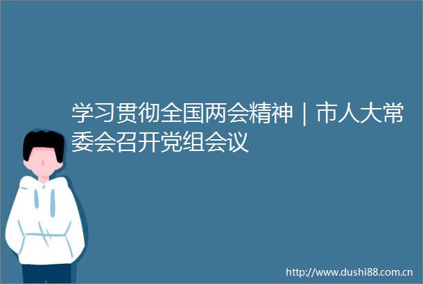 学习贯彻全国两会精神｜市人大常委会召开党组会议