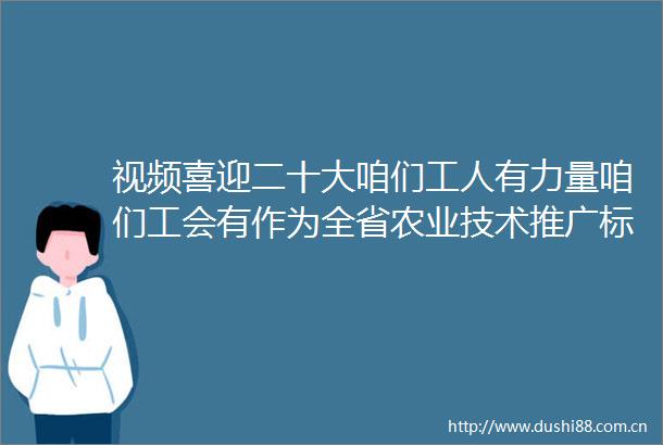 视频喜迎二十大咱们工人有力量咱们工会有作为全省农业技术推广标兵魏玉明构筑防控动物疫病ldquo铜墙铁壁rdquo