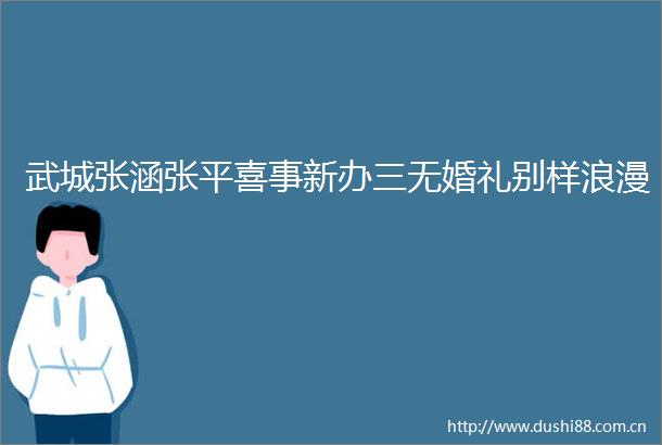 武城张涵张平喜事新办三无婚礼别样浪漫
