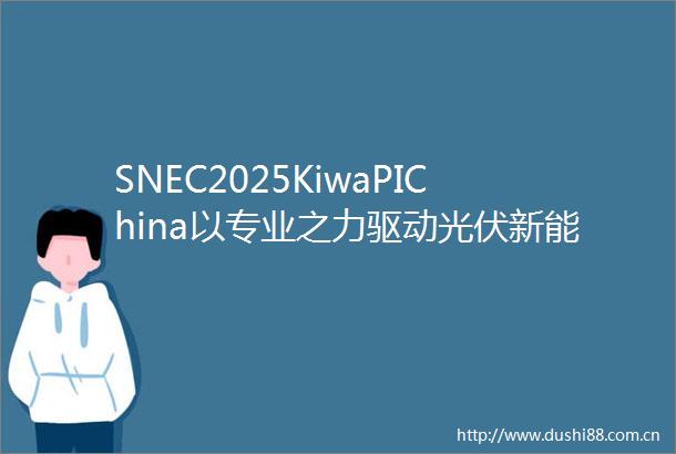 SNEC2025KiwaPIChina以专业之力驱动光伏新能源高质量发展