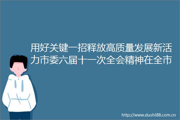 用好关键一招释放高质量发展新活力市委六届十一次全会精神在全市引发热烈反响之二