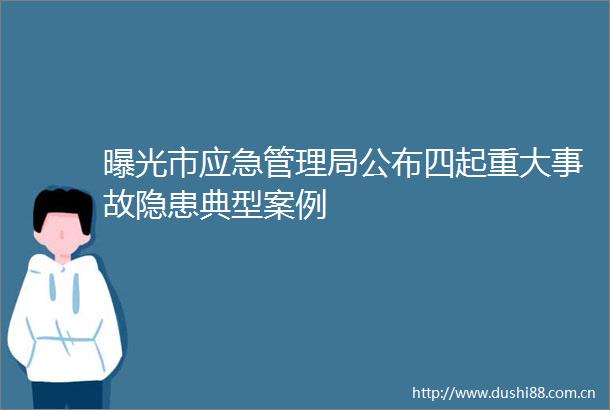 市应急管理局公布四起重大事故隐患典型案例