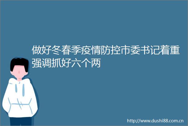 做好冬春季疫情防控市委书记着重强调抓好六个两
