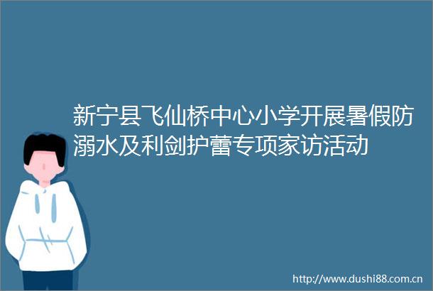 新宁县飞仙桥中心小学开展暑假防溺水及利剑护蕾专项家访活动