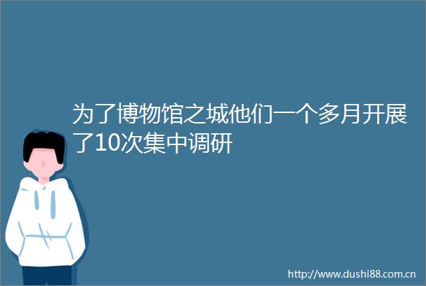 为了博物馆之城他们一个多月开展了10次集中调研