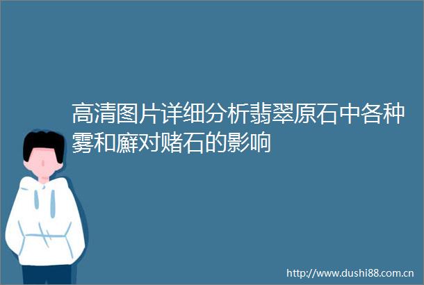 高清图片详细分析翡翠原石中各种雾和廯对赌石的影响