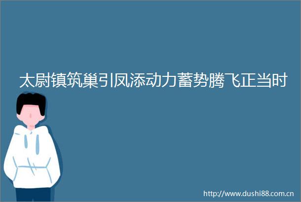 太尉镇筑巢引凤添动力蓄势腾飞正当时